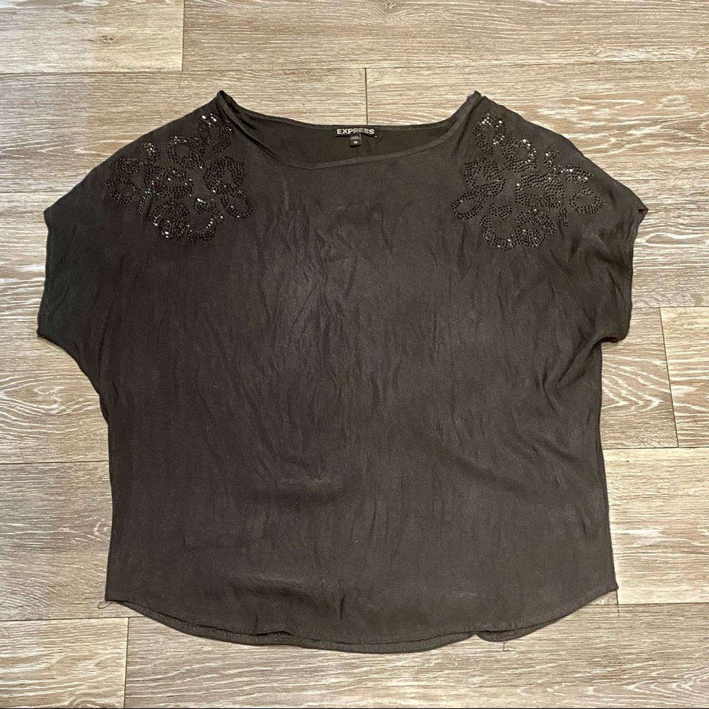 Express Cheetah Rhinestone Blouse